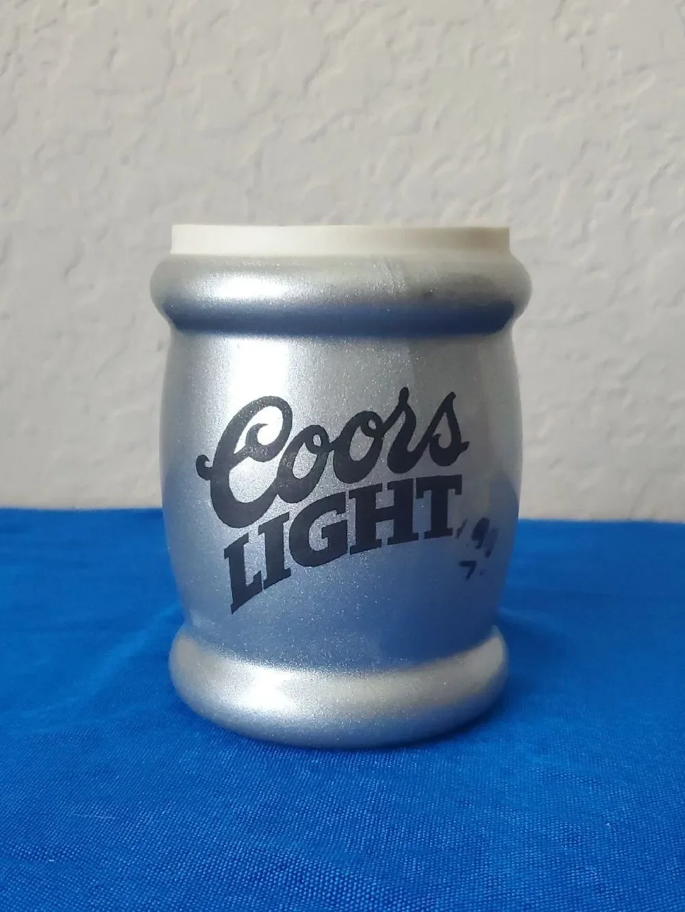 Vintage Coors Light Silver Barrel Koozie Mug Insulated Can Cooler Retro Barware